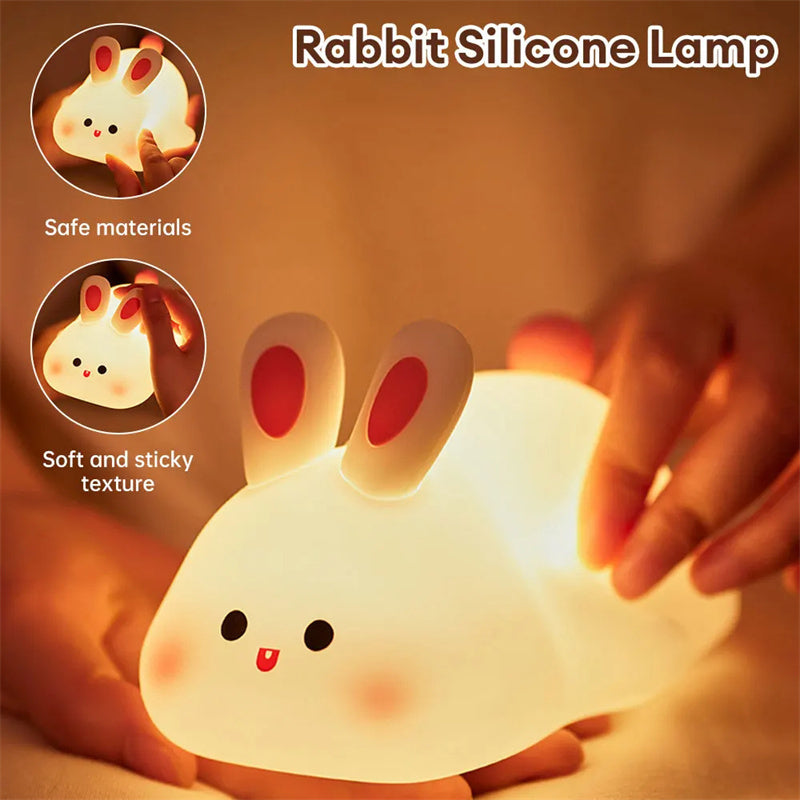 Lampe de nuit LED lapin mignon avec capteur tactile