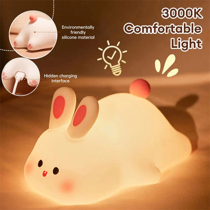 Lampe de nuit LED lapin mignon avec capteur tactile