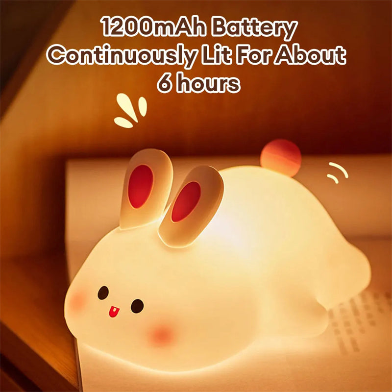 Lampe de nuit LED lapin mignon avec capteur tactile
