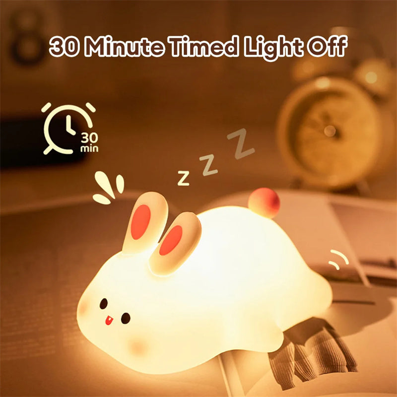 Lampe de nuit LED lapin mignon avec capteur tactile