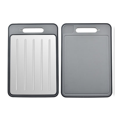 Planche à découper double face multifonction avec plaque de décongélation