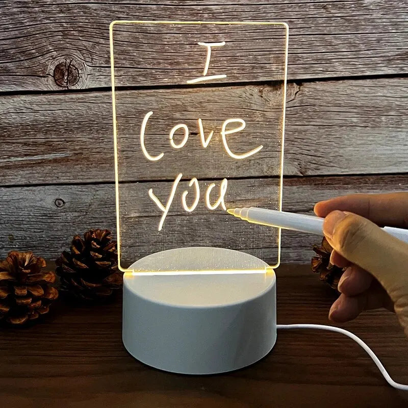 Panneau de message en acrylique LED avec alimentation USB