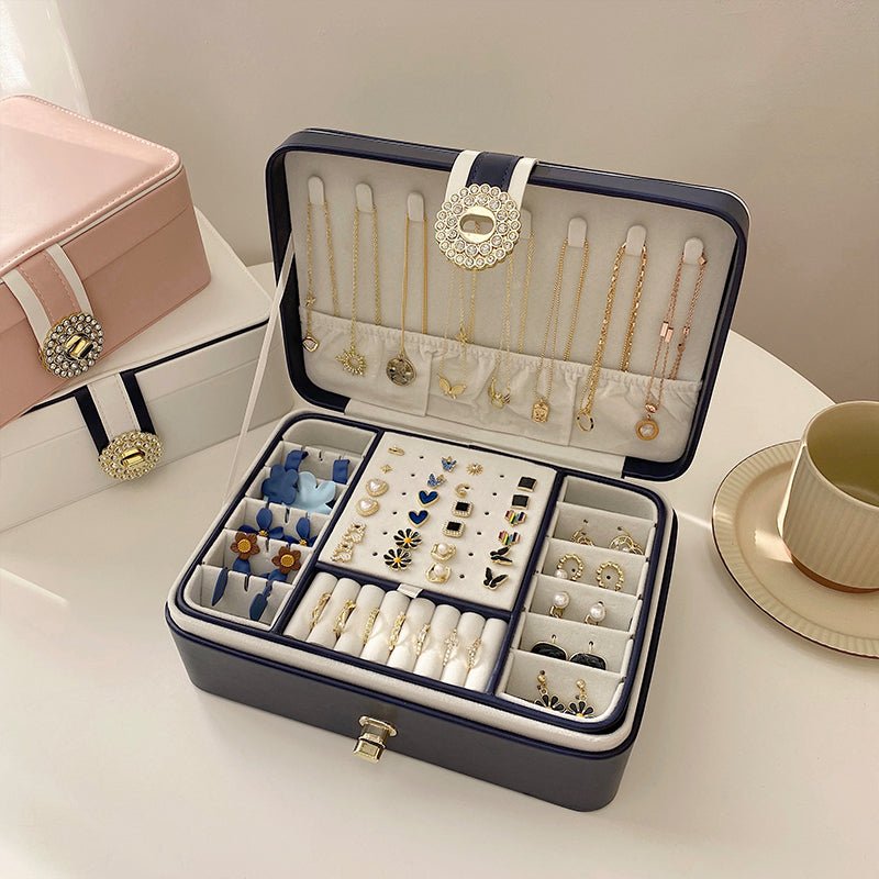 Boîte de rangement portable pour bijoux à grande capacité multi-couches